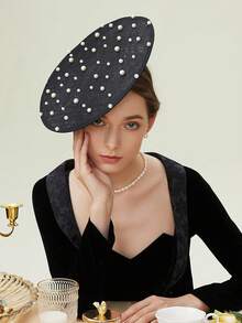 1件装精致小礼帽，鸡尾酒会/茶会/晚宴/派对/婚礼/头饰/迷你帽/发饰/礼品/晚宴/晚宴 - 彩色 - 查看 3