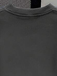 Teen Boy Slogan Print Crew Neck T-Shirts Summer Casual Tee Soft Tops,Suitable For Vacation Street School - Dark Grey - View 4