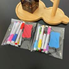 8 Color Dry-Erase Markers With Magnetic Erasers, Suitable For Office Whiteboard, Calendar, Refrigerator, Creative Holiday Gifts School Supplies,Back To School