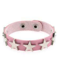 1 chiếc vòng tay đinh tán đầu lâu màu hồng phong cách Punk, thích hợp cho phụ nữ mặc hàng ngày, lễ hội, tiệc tùng, Halloween, lễ hội hóa trang, biểu diễn nhạc rock, quà tặng hoàn hảo - Hồng - Xem 7