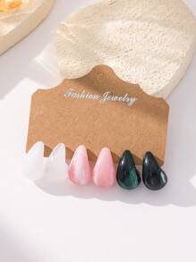 Ensemble de boucles d'oreilles style goutte d'eau Europe et États-Unis, boucles d'oreilles élégantes de luxe uniques