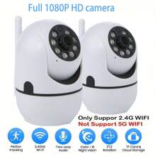 1 pezzo/2 pezzi Telecamera di sorveglianza intelligente HD 1080P, telecamera senza fili WIFI 2.4G, monitor intelligente per bambini con rilevamento automatico, accesso remoto da dispositivo mobile, audio bidirezionale, visione notturna a infrarossi, adatto per casa, bambini, anziani e animali domestici, alimentato tramite USB