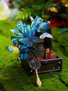 1pc Butterfly Fascinator Hats Monarch Butterfly Headband Crown Tea Party Kentucky Halloween Costume Headpiece - Multicolor - View 7