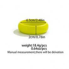 1 件新款夸张宽荧光绿圆形木质手镯情侣配饰（购买时请参考尺码表，尺码错误不予退换）