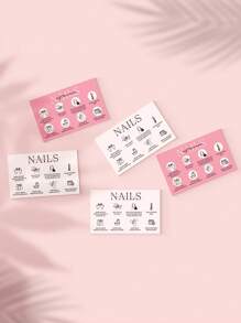 50pcs/Pack, Nail Care Instruction Cards, Suitable For Manicure Salon Customer Care Guide Business Cards,School Supplies,Back To School