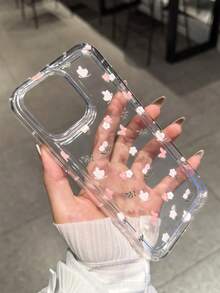 粉色蝴蝶花卉图案设计手机壳适用于 Apple 14/13 Pro Max/12 Pro/11/Xr/Xs/7/8 Plus、S10/S22/A12/A50/A52/S24/A135G - 耐用 TPU 材质气垫