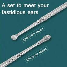 Local Delivery--Spiral Ear Wax Removal Kit Ear Cleaning Kit Clinear Ear Cleaner Earwax Removal Tools Metal Ear Cleaner Earwax Removal Ear Wax Cleaner Ear Cleaning Tool Spiral Ear Cleaner Earwax Removal Kit Silverfor Gift - 銀色 - 查看 4
