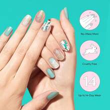Dashing Diva Gloss Nail Strips - Desert Quartz - UV Free, Chip Resistant, Long Lasting Gel Stickers - Contains 32 Wraps, 1 Prep Pad, 1 File - Desert Quartz - 查看 5