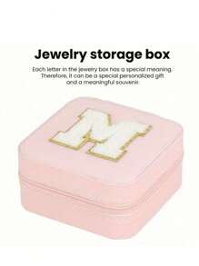 1 pièce Boîte de rangement à bijoux de voyage, cadeau pour femme, mini organiseur à bijoux, support pour colliers et boucles d'oreilles avec miroir, rose, accessoires de voyage essentiels, cadeau pour la fête des mères, pour les vacances à la plage, la collection de salle de bain, la collection de chambre à coucher, cadeau pour la fête des pères