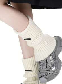 1-3 Pairs Of White Ruffled Warm Leg Covers With Metal Tags, And Fashionable To Wear