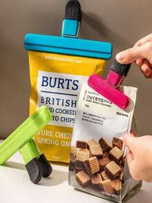 1/5 piezas Clip para bolsas de patatas fritas, es un clip de plástico resistente, duradero y hermético utilizado para el almacenamiento de alimentos. El clip para bolsas de alimentos es un clip de sellado fuerte utilizado para el embalaje de aperitivos de cocina, a prueba de fugas y a prueba de humedad. - Multicolor - Ver 3