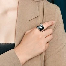 1pc 925 Sterling Silver Smooth Curve Ring For Women Lady Man Thumb Plate Rings Fashion Jewelry For Hip Hop Party Accessories Gift Daily Wear