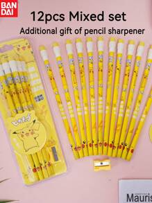 1pc/12pcs Bandai, Stationery, Pencil, Cartoon Pencil, Kawaii Student Stationery, Back To School Stationery, School Supplies, School Office Home Furnishings, Gifts, Perfect Party Gifts&Birthday Surprise Gifts, Ideal For Christmas, Halloween, Thanksgiving Gifts.
