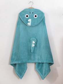 1 件毛绒珊瑚绒卡通刺绣图案斗篷连帽毛巾，适合儿童，超柔软吸水浴巾，冲浪斗篷儿童换尿布巾速干泳池游泳沙滩巾带帽，适合男孩和女孩的温暖礼物