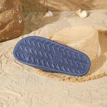 Pantuflas de pareja versátiles de EVA 2025 (versión delgada), estilo minimalista Ins, igual que el supermercado, clásicas y dignas, ligeras, transpirables, suaves y cómodas, para interior, baño, exterior, playa y uso casual con chanclas - Azul - Ver 2