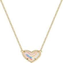 WARMDAY Gold Heart Necklace For Women,14k Gold Plated Heart Synthetic Gemstone Pendant Dainty Gold Necklace Delicate Box Gold Womens Non Tarnish Jewelry Valentine'S Day Birthday Gifts For Women Her Y2k Accessories - G-multi Colour 06-one Side - View 1