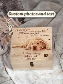 Cofanetti ricordo personalizzati per animali domestici, con foto personalizzate, nome dell'animale, cofanetti ricordo per cani e gatti, regali per la commemorazione degli animali domestici, scatole ricordo per animali domestici, regali per amanti di cani e gatti - Multicolore - Visualizzare 6