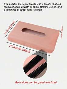 1pc PU Leather Car Sun Visor Hanging Tissue Box, Car Interior Storage Decoration Accessory - Black - View 9