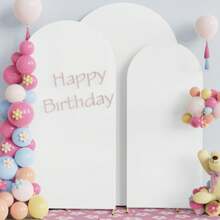 Arched Background Cover, 4 Feet, 5 Feet, 6 Feet, 6.6 Feet, 7.2 Feet, 8 Feet Wedding Vault Cover 2 Side Spandex Accessories Fabric Arch Background Dome Arch Background Fabric For Birthday Party Wedding Vault Stand Decoration (Shelf Not Included, Fabric Background Only)