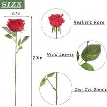 1/2/5/10PCS Artificial Rose Bouquet, Plastic Floral Silk Cloth Bouquet, Birthday Party Decoration, Wedding Flower Basket, Bride Holding Flowers, Home Decoration, Dining Room, Bedroom, Windowsill, Vase Decoration, Valentine's Day Gift, New Year Outdoor Garden, Start Of School Season