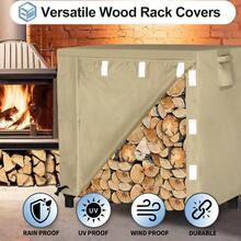 Outdoor Firewood Rack Cover Waterproof Wood Rack Covers Firewood Log Storage Covering For Patio Logs Holder 4FT Wood Holder Cover Camel 420D Oxford Fabric Only Cover No Rack - Camel - View 3