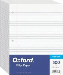 Oxford Filler Paper, 8 X 10-1/2 Inch Wide Ruled Paper, 3 Hole Punch, Loose Leaf Notebook Paper 3 Ring Binders, 500 Sheets (62330), White - 一包 500 個 - 查看 11