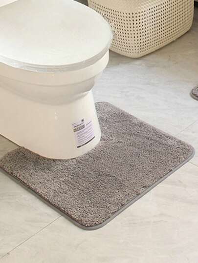 1 pièce Tapis de sol pour toilette de salle de bain, tapis de bain moelleux, tapis confortable, convient pour tapis en forme de U de toilette de salle de bain, super absorbant antidérapant, lavable en machine, décoration de Noël tapis de cuisine