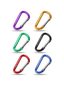 Customized 1-50pcs D-Shaped Spring Carabiners, Personalized Text Logo Aluminum Alloy Clips, Keychains For Outdoor Climbing Camping Hiking, Bag Charms - Multicolor D-shape - View 26