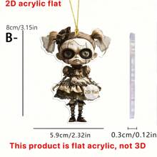 1pc Halloween Pendant Creative Skull Bag Bag Key Car Rearview Mirror Decoration Ornament Home Decor Perfect Gift For Friends And Family .