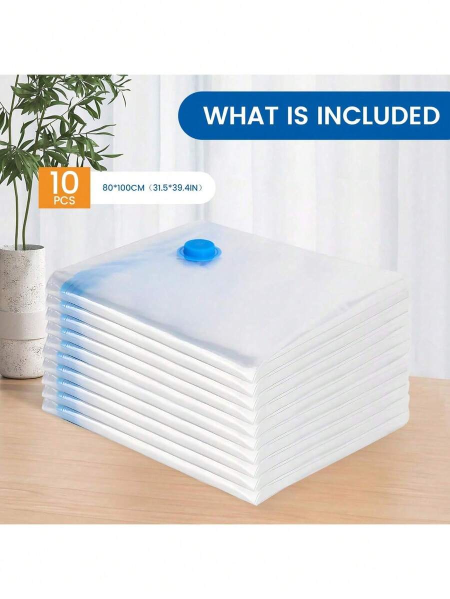 Bolsas de almacenamiento al vacío de alta capacidad transparentes para ropa, juguetes de peluche y almohadas. Bolsas de sellado al vacío a prueba de polvo y resistentes al desgaste para ahorrar espacio de manera hermética - multicolor - Ver 1