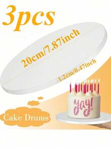 1/2/3/4pcs White/Gold 8/10/12 Inch Round Cake Boards, Thick Cardboard, Sturdy Cake Bases, Cake Platforms, Ideal For Baking DIY Cakes And Pastries, Home Kitchen Baking Supplies, Suitable For Holidays, Parties, Birthdays, Weddings, Valentine's Day, Easter, Back To School, Mother's Day, Summer, Halloween, Christmas - Multicolor - View 20