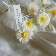 5 Stück Gänseblümchen-förmige Kerzen Set - Hochzeitsgeschenke, Bridal-Shower Deko, duftende Sojakerzenwachs für Raumduft, minimalistisches florales Tischzentrum