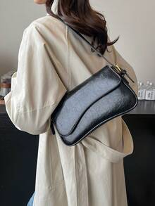New Versatile Casual Minimalist Shoulder Bag - Black - View 2