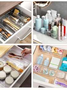16pcs/Set Transparent Acrylic Drawer Storage Box, 5 Sizes, Independent, Freely Distributable, Multifunctional Desktop Organizer, Transparent Makeup Organizer, Beauty Storage And Organization, Dressing Table Display Rack, Bathroom Accessories, Jewelry Tray, Suitable For Makeup Products, Makeup Tools, Accessory Hair Clips, Office And Study Supplies Pencil Accessories, Home Decoration, Ideal Choice For Beauty Enthusiasts, Teacher And Student Gifts