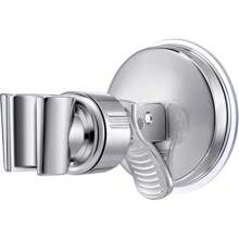1 pièce Support ajustable pour pomme de douche, support mural de salle de bain en chrome avec forte ventouse, support universel monté au mur pour pomme de douche à main, sans perçage requis