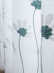 1 Peça Painel de Cortina, Tecido Jacquard Moderno Transparente para Janela da Sala de Estar