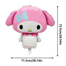 Sanrio 1 pezzo, 116cm Palloncino grande a forma di Kitty tridimensionale in lamina di alluminio per festa di compleanno, decorazioni per feste, forniture per feste a tema Hello Kitty