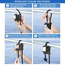 1 pieza Estante de borda de barco de liberación rápida antideslizante, material de policarbonato duradero, negro