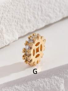 1pc Copper Gold-Plated Color-Preserving Purple Rhinestone Inlaid Spacer Bead Barrel Bead Crystal Pearl Bracelet DIY Accessory Loose Parts - Yellow Gold - View 17