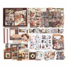 147 Stücke Vintage/Retro Scrapbooking dekorative Aufkleber, Slow Living Serie, geeignet als Geschenk, für Büro, Zuhause, Markierung, Etiketten, Klassenzimmer, Unterhaltungsspielzeug, Schülerplaner DIY kreative vintage Dekorationsaufkleber, Schulmaterial, Schulanfang