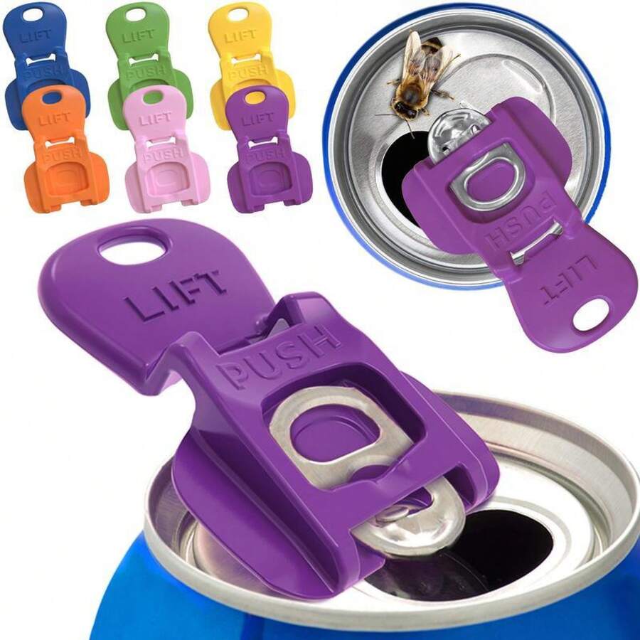 Complete Cover Easy Tab Opener New And Improved 6PK Beverage Barricade 2.0. Colorful Drink Can Protector Cap For Soda, Beer,  Shields From Bugs, Bees, Dust At The Party, BBQ, Beach - 12 gói - Xem 1