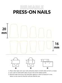 Y2K 10片装手工按压式美甲贴片，爱自己先于爱他人。这款鸭嘴美甲贴片，充分展现您的独特个性，适合任何场合、任何时间、任何人佩戴。美甲用品 手工按压式美甲贴片 - 紅白色 - 查看 4