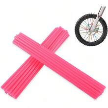 Spoke Skins Spoke Covers: 8-21 Inch Rims Protector & Decoration For Dirt Bike |   Bike |   Bicycle |   Wheelchair |   Motorcycle - 72Pcs - Pink - View 1