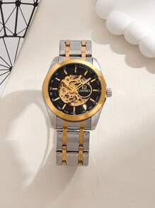 CASIRUI 1pc Automatic Mechanical Stainless Steel Watch Band Men's Watch, Luxurious CASIRUI