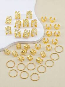 40个复古镂空金属发夹，发爪，发夹，编发饰品，夏季 - 金色 - 查看 4