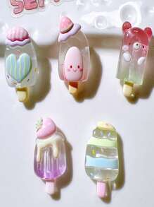 5pcs Refrigerator Magnet Fruit Ice Cream Popsicle Strawberry Watermelon Simulation Food Play Home Decoration DIY Magnet