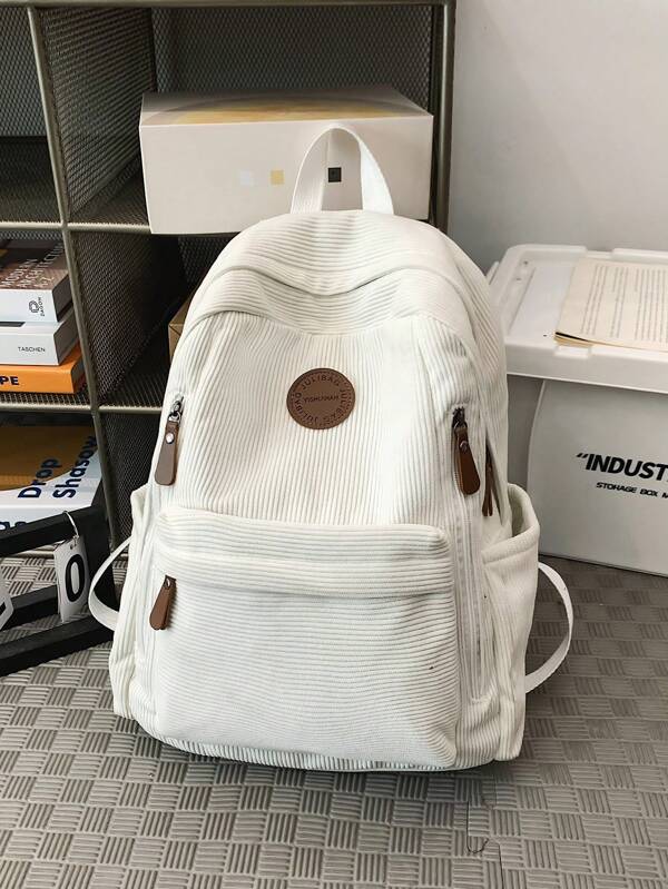 Small Corduroy Backpack For College, Lightweight Casual Backpack For Girls, Boys, High School, And University, Fits 14 Inch Laptop, Travel Bag School Bag