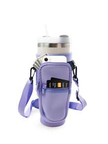 1pc 40oz Tumbler Cup Portable Protective Case With Adjustable Shoulder Strap Cup Cover, Dual Storage Bag, Cup Mobile Coin Wallet, Suitable For Travel Outdoor Fitness Cup Accessories Back To School