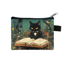 Cute Cat Compact Wallet, Exquisite Unique Coin Purse, Zipper Coin Pouch, Portable Pocket Wallet, Key Holder Wallet, Mini Wallet, Coin Bag, Small Cash And Credit Card Organizer, Suitable For Travel, Daily Shopping, Back To School Essential, Gift For Teachers And Friends - Green - View 15