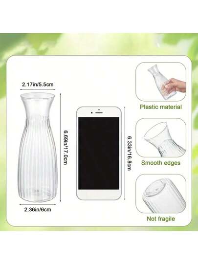 1/5/8/ Plastic Gestreepte Vase Set, Transparent Bloemen DIY Various Bouquets ations, Fit Tabletop, Wedding, Home, Home Room Flower Glass view 7